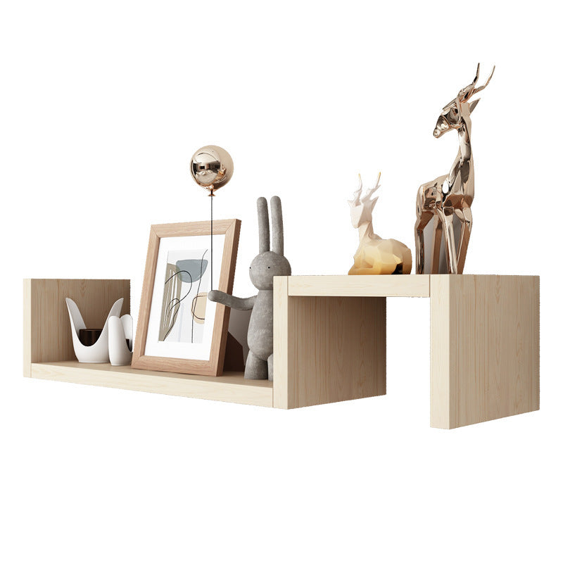 Modern Floating Wall Shelves Set – Minimalist Wooden Display Shelving