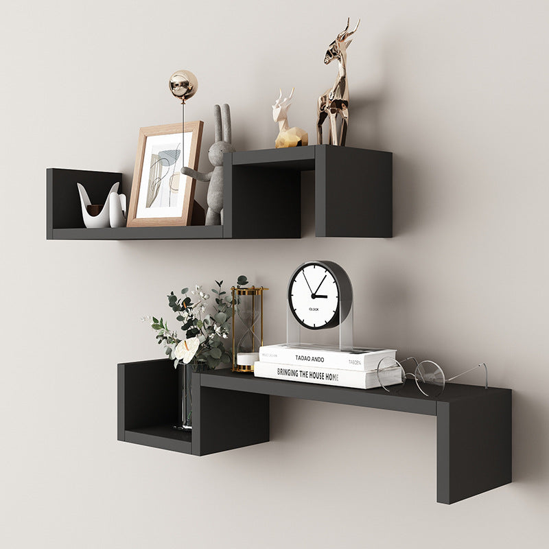 Modern Floating Wall Shelves Set – Minimalist Wooden Display Shelving