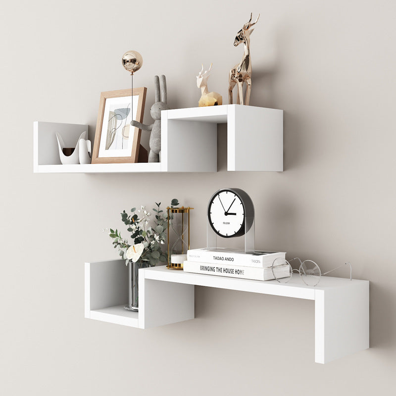 Modern Floating Wall Shelves Set – Minimalist Wooden Display Shelving